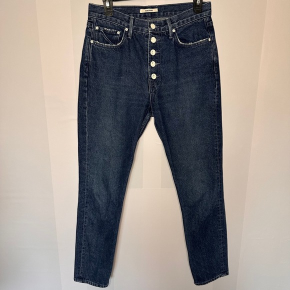 GRLFRND Karolina High Rise Button Fly 'Rather Have You' Blue Straight Jeans 27 - Picture 2 of 8